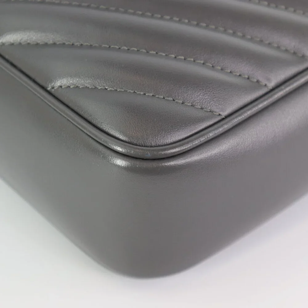 Saint Laurent Calfskin Matelasse YSL Monogram Lou Camera Bag Storm - Picture 8 of 16